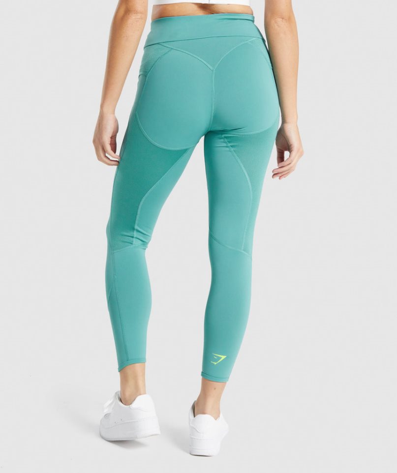 Women's Gymshark Pulse Leggings Turquoise | CA N637D8